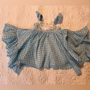 Miss Mona Mouse white and blue gingham dress